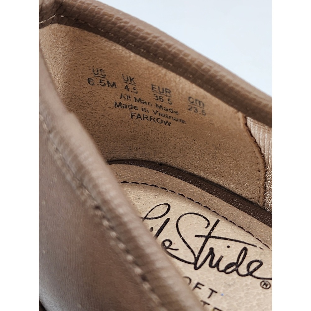 LifeStride Farrow Womens Brown Wedge Heels Size 6.5M Faux Leather Buckle Accent - Picture 4 of 10
